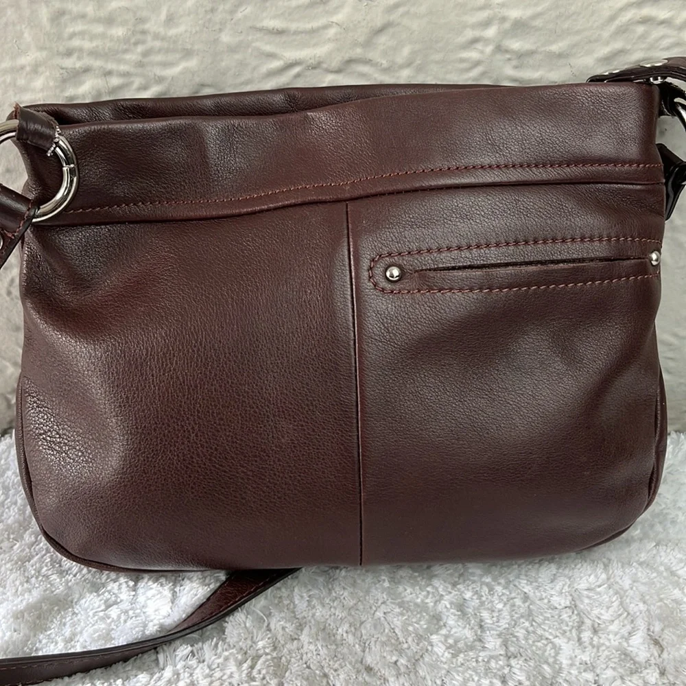 B. Makowski Braided Leather Crossbody Bag
